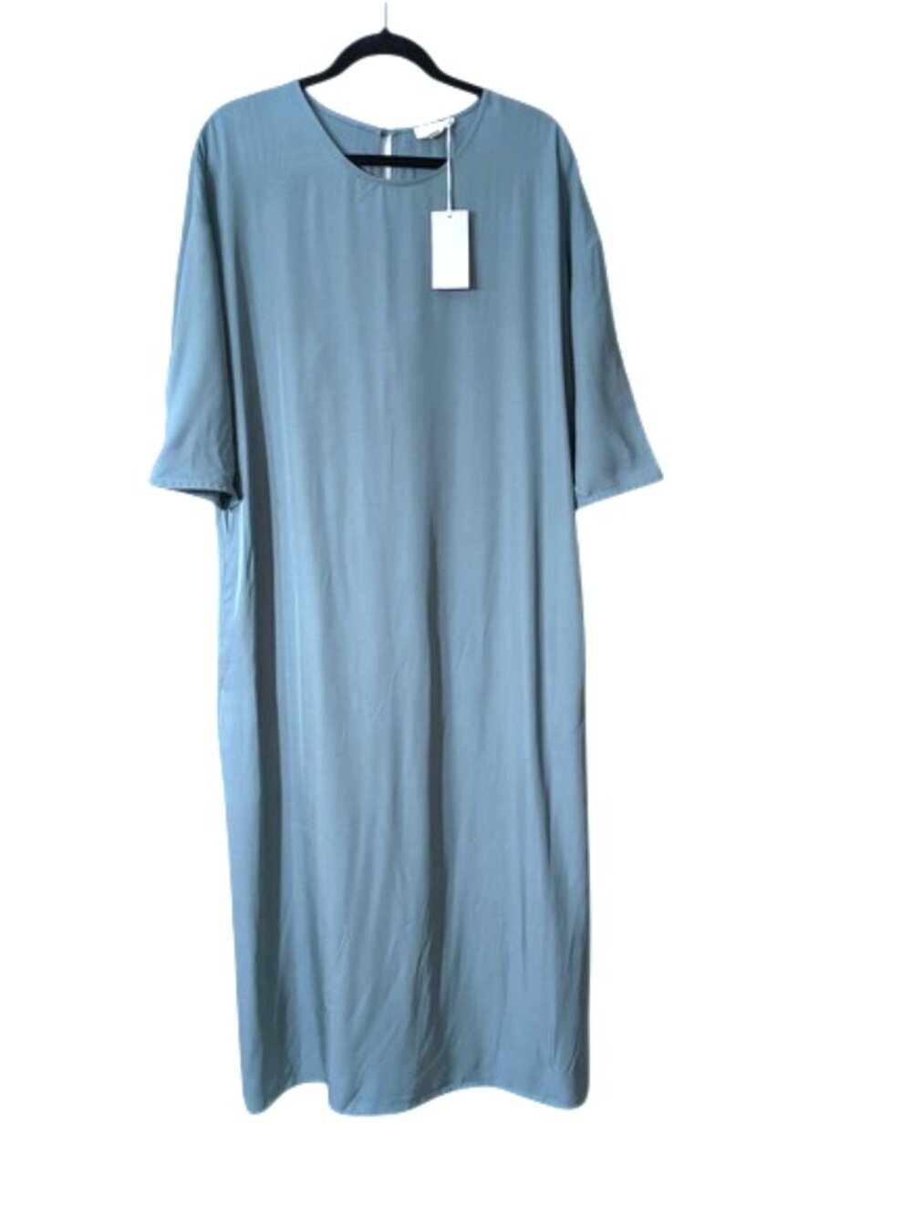 COS Maxi Dress Short sleeves Side Pockets Lagenlook Minimalist Teal Size 6